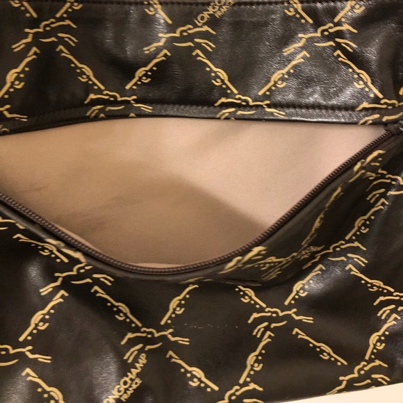 Printed brown leather Longchamp bag - Picture 6 of 11